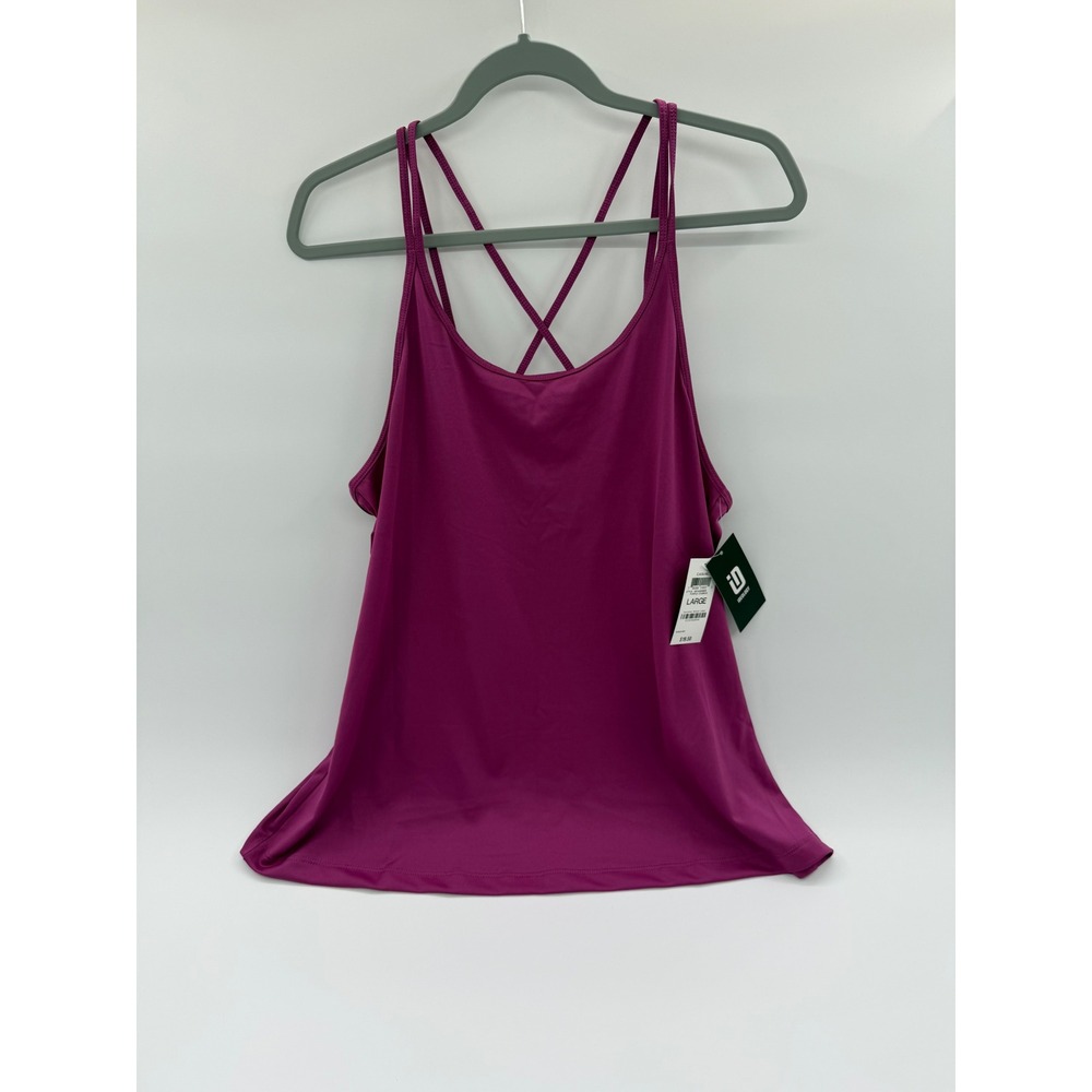 Ideology Womens Purple Cosmos Crisscross Back Active Tank Top Large 100146998MS